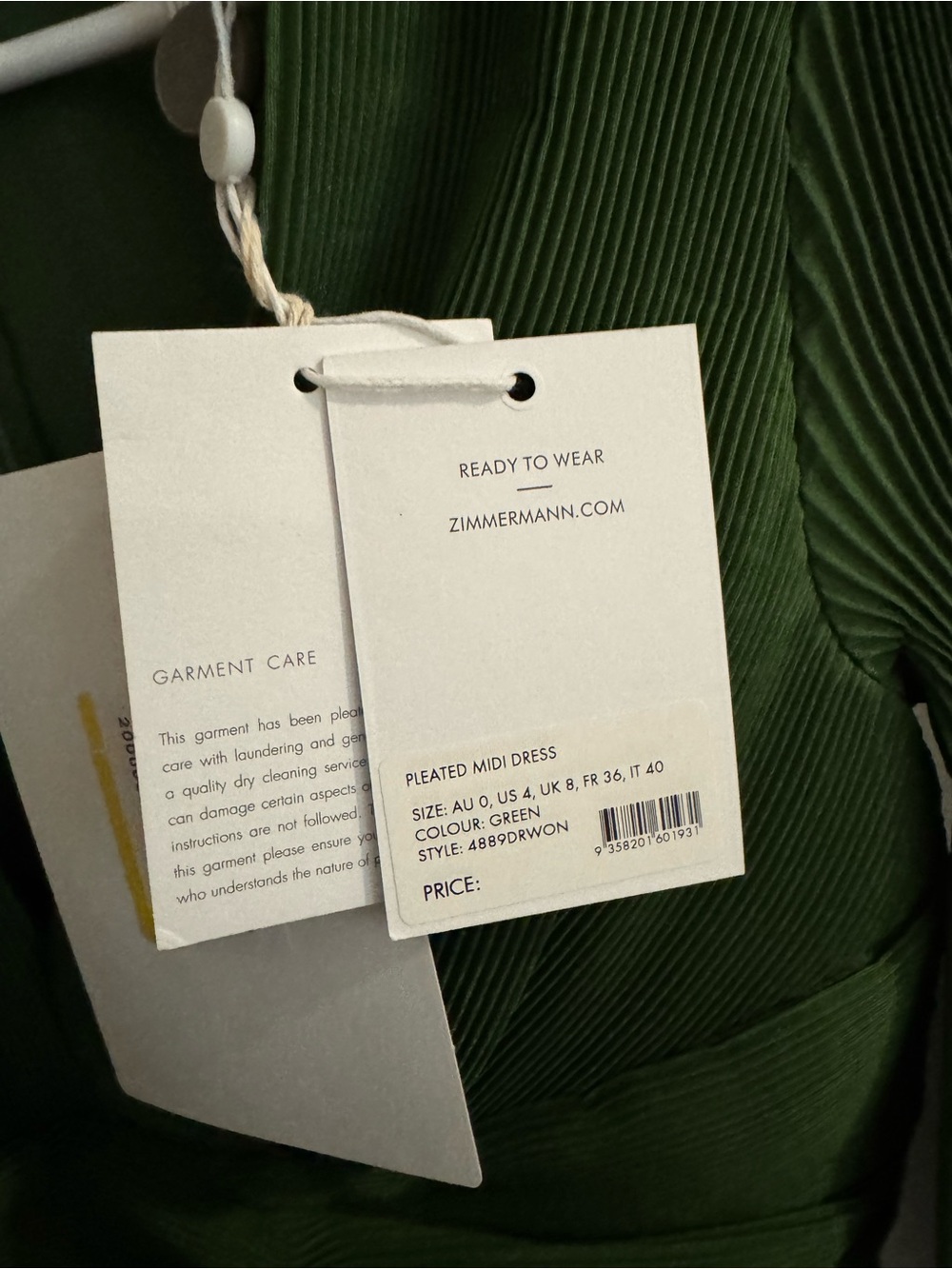 Green Puff-Sleeve Tiered Midi Dress ZIMMERMANN Tiered plissé-organza midi dress - Picture 4 of 7